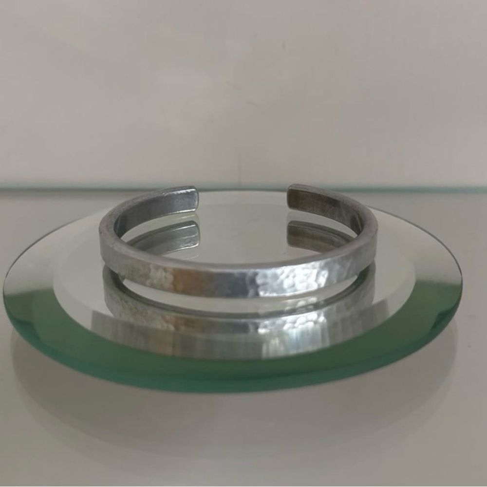 Silver Hammered Cuff Bracelet